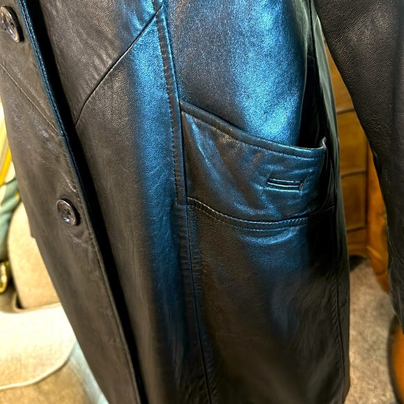 Vintage Sleek Edgy Sliming Detailed 90s Preston&York Soft Black Lamp Skin Jacket - Picture 5 of 14